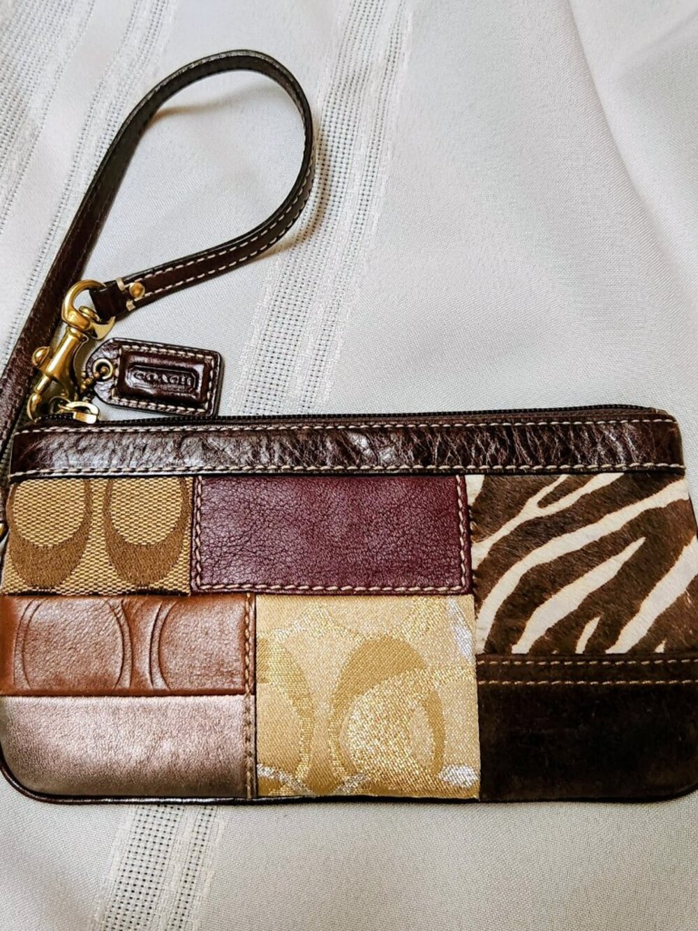 Vintage 2006 Coach Eva Patchwork Leather Wristlet Rare! EUC
